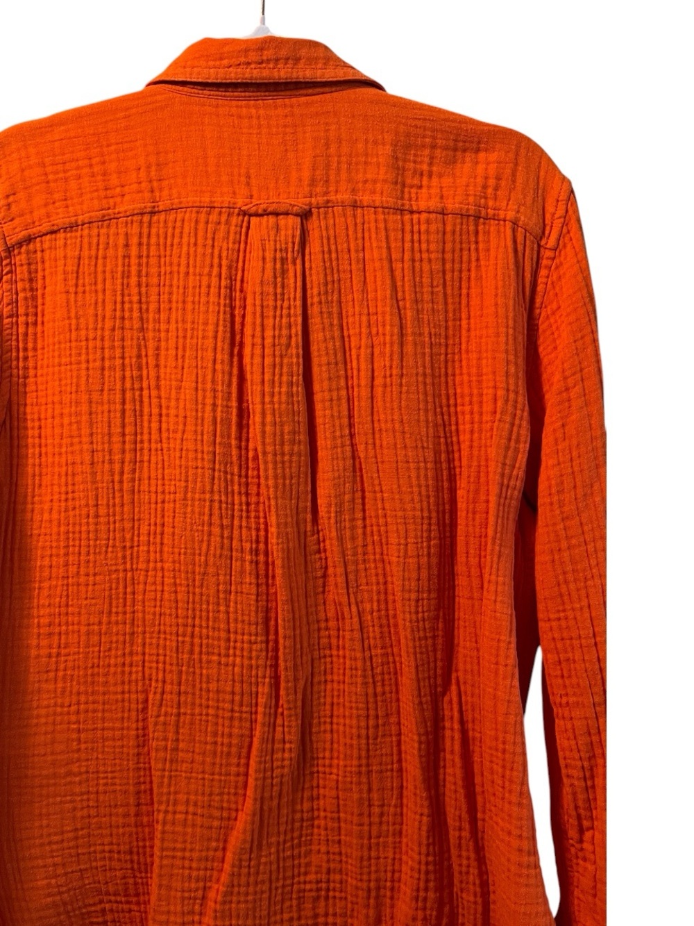 J.Crew Classic Bright Orange Double-Gauze Button-Up / Size 6 - Picture 5 of 14